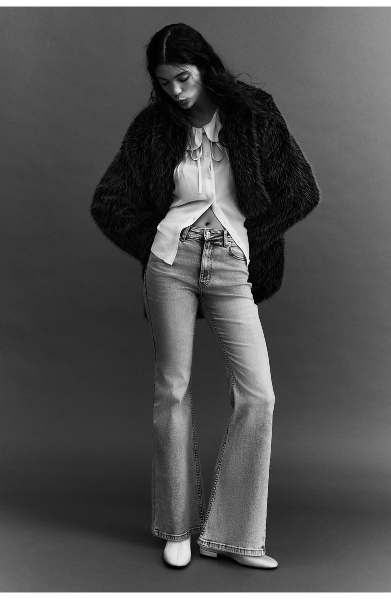 H&M Flared High Jeans, Alternate, color, Light Denim Blue