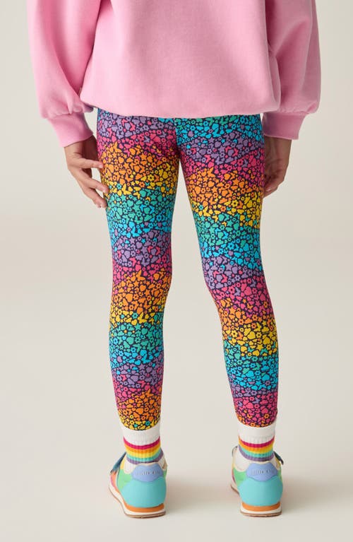 Little Bird Kids' Rainbow Heart Cotton Graphic Sweatshirt & Leggings Set In Pink