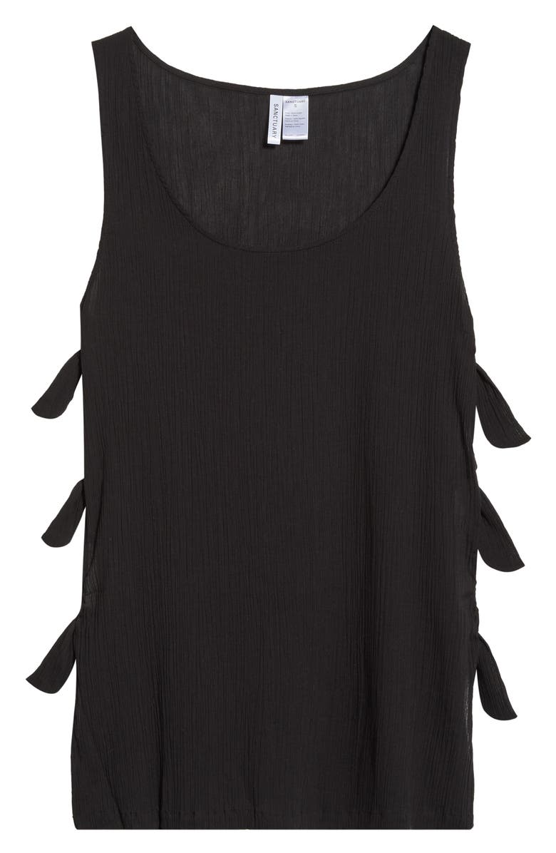 Sanctuary Side Tie A-Line Cover-Up Dress, Alternate, color, Black