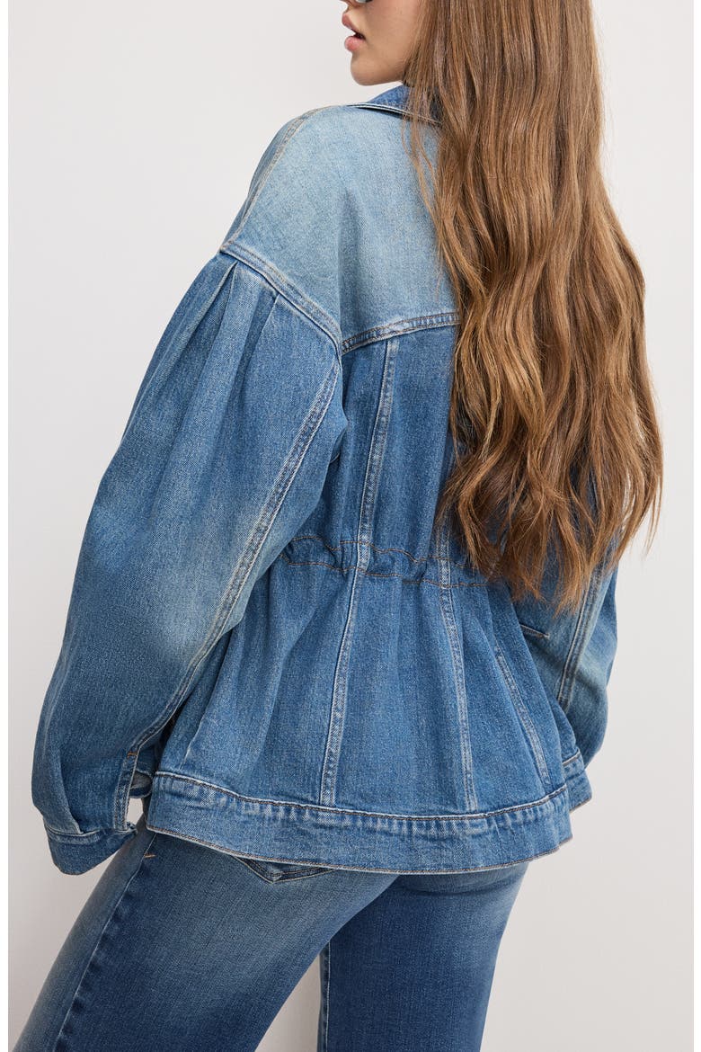 Barrel Sleeve Denim Jacket, Alternate, color, INDIGO912