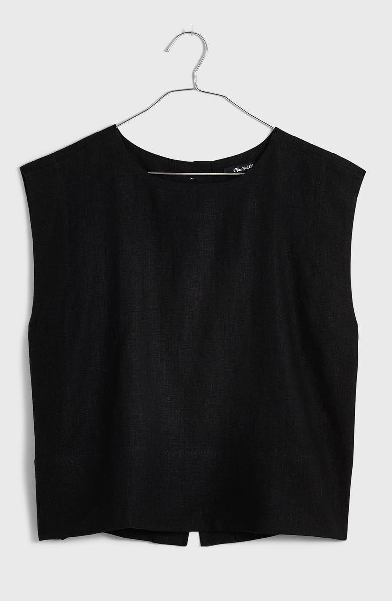 Madewell Bateau Neck Tank, Alternate, color, True Black