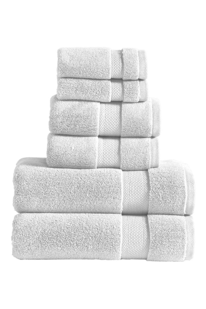 Luxury Quick Dry 6-Piece Towel Set, Main, color, WHITE
