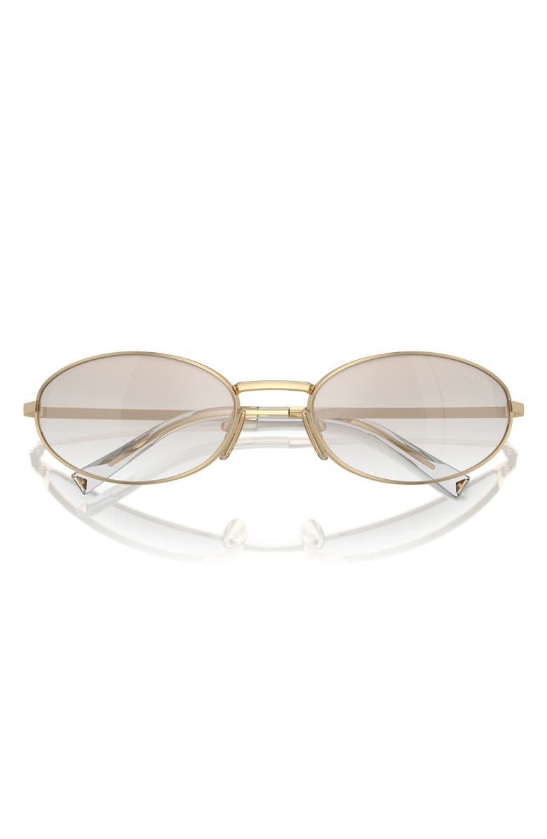 Prada 59mm Oval Sunglasses, Main, color, Pale Gold