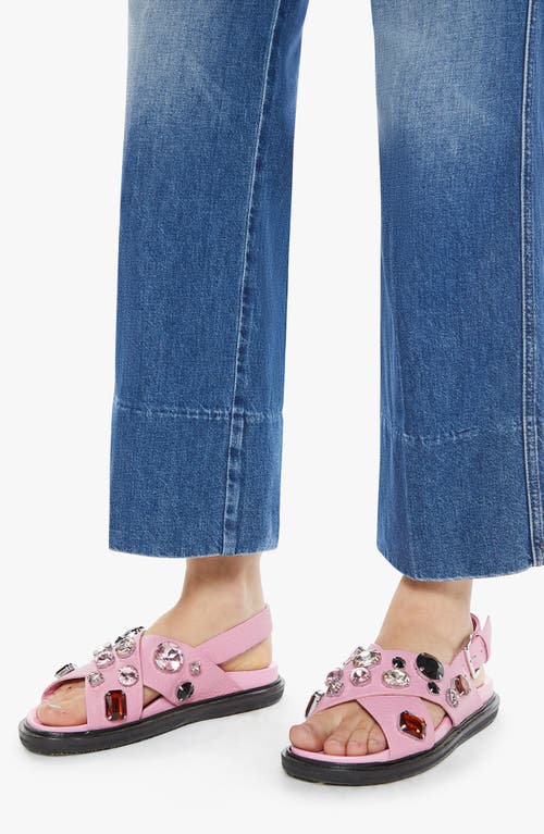 Mother Undercover Sneak Wide Leg Jeans In Rags To Riches In Blue