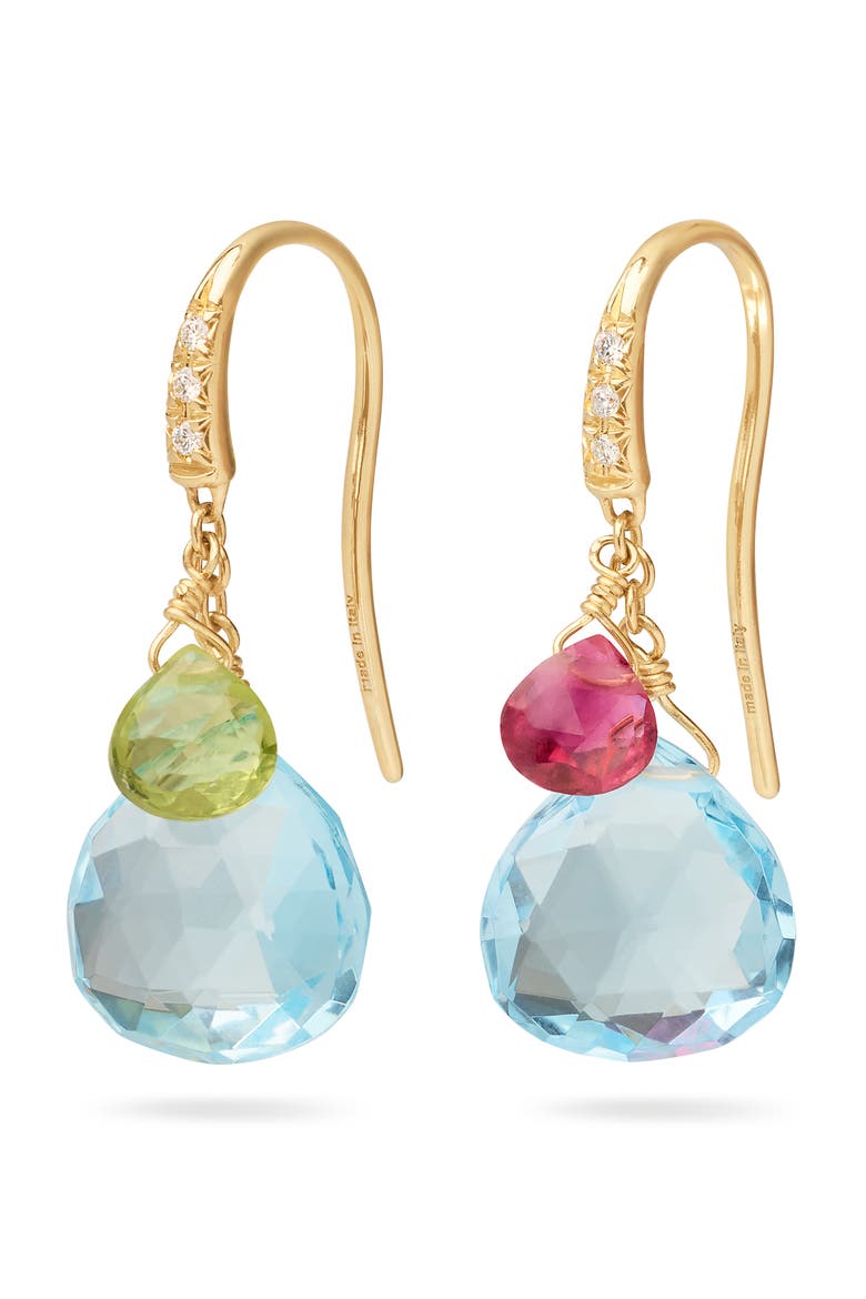 Paradise 18K Yellow Gold Semiprecious Stone Drop Earrings, Main, color, 18K GOLD