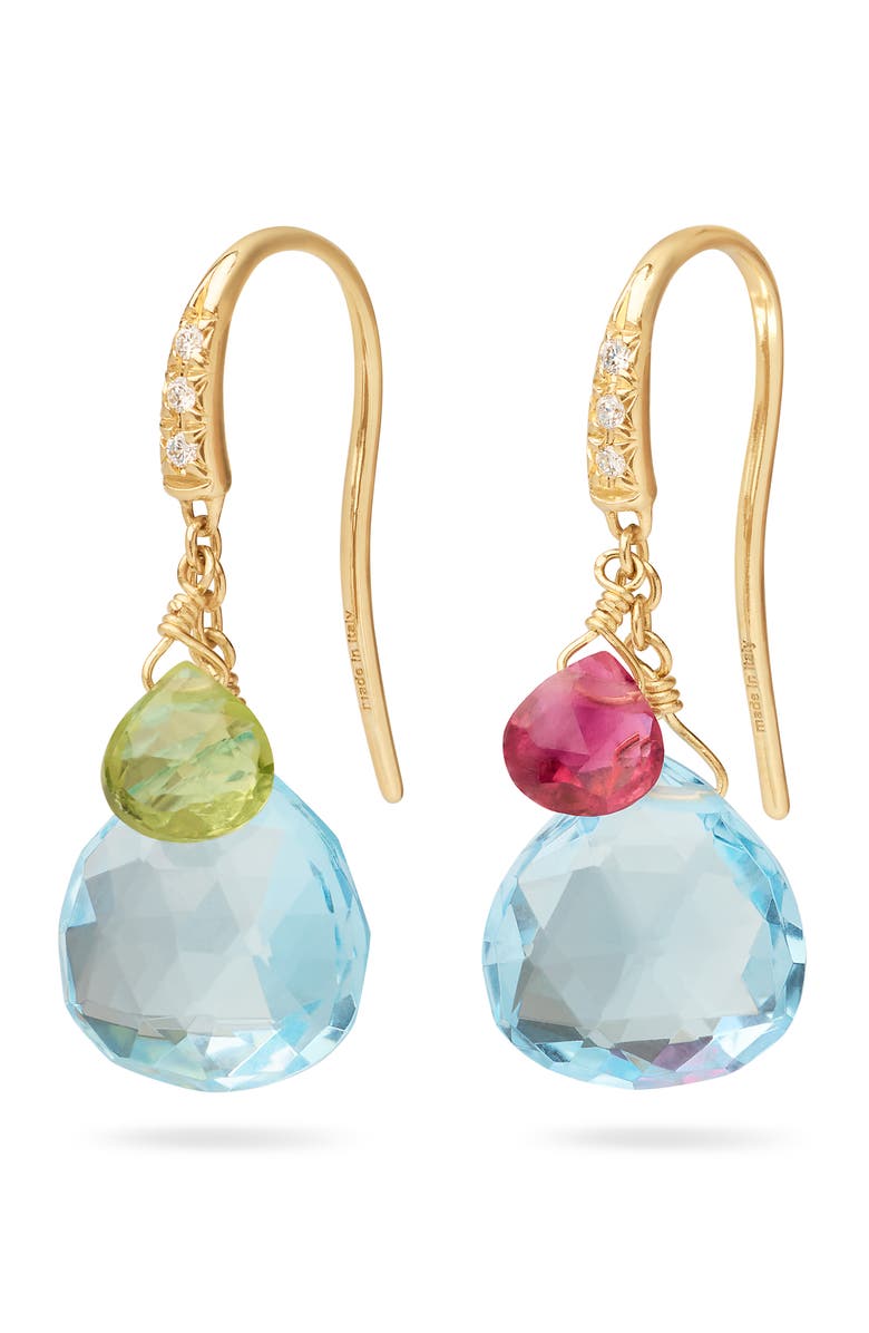Marco Bicego Paradise 18K Yellow Gold Semiprecious Stone Drop Earrings, Main, color, 18K Gold