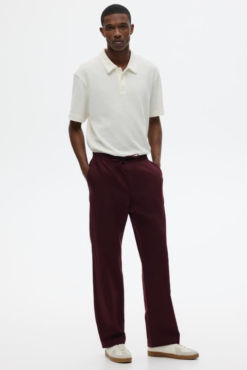Regular-fit linen-blend pants