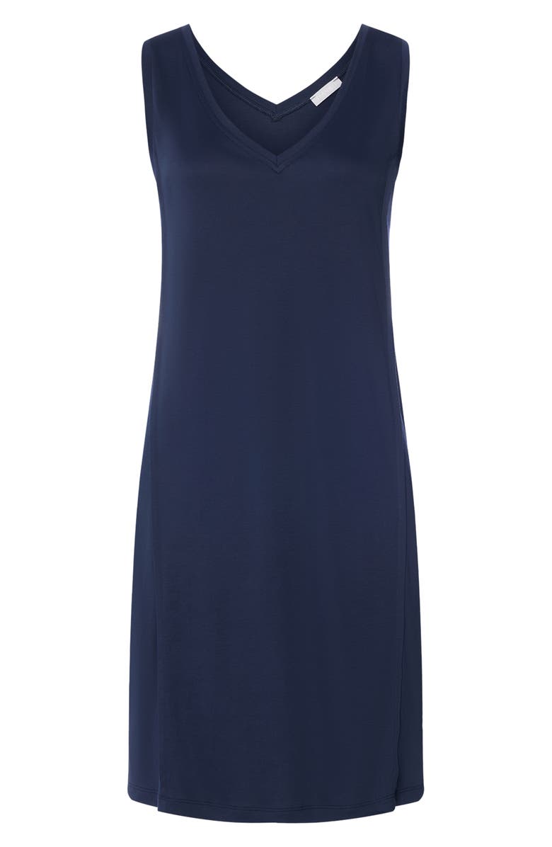 Hanro Pure Essence Cotton Tank Nightgown, Alternate, color, Deep Navy