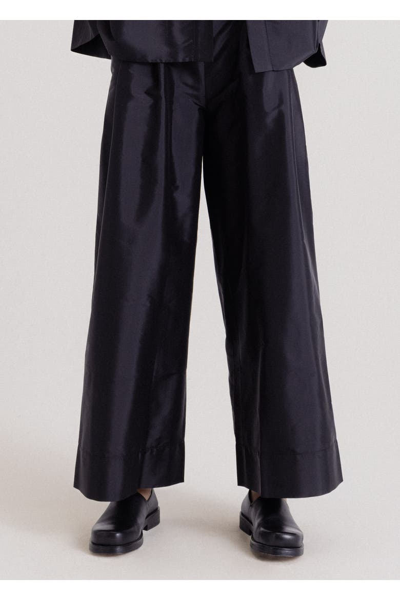 Wide Pleated Pants, Main, color, Black