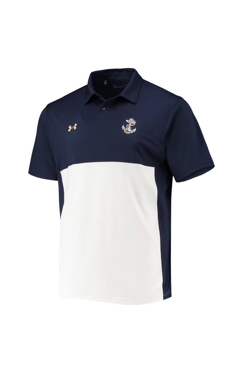 Under Armour Men's Under Armour Navy/White Navy Midshipmen 2022 Blocked Coaches Performance Polo, Alternate, color, Navy