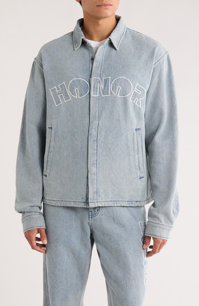HONOR THE GIFT Indigo Cover Coach's Jacket, Alternate, color, Light Indigo