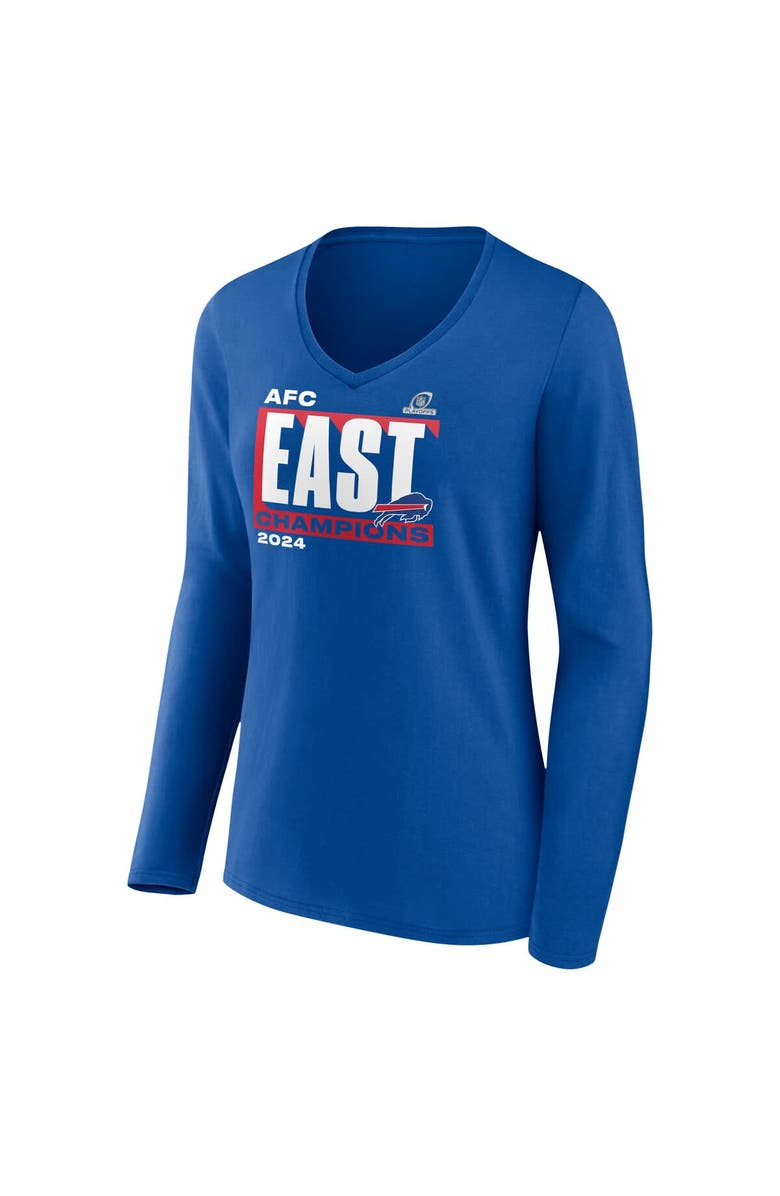 FANATICS Women's Fanatics Royal Buffalo Bills 2024 AFC East Division Champions Conquer Long Sleeve V-Neck T-Shirt, Alternate, color, 