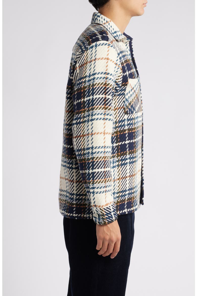 Whiting Charlton Plaid Button-Up Overshirt, Alternate, color, NAVY MULTI