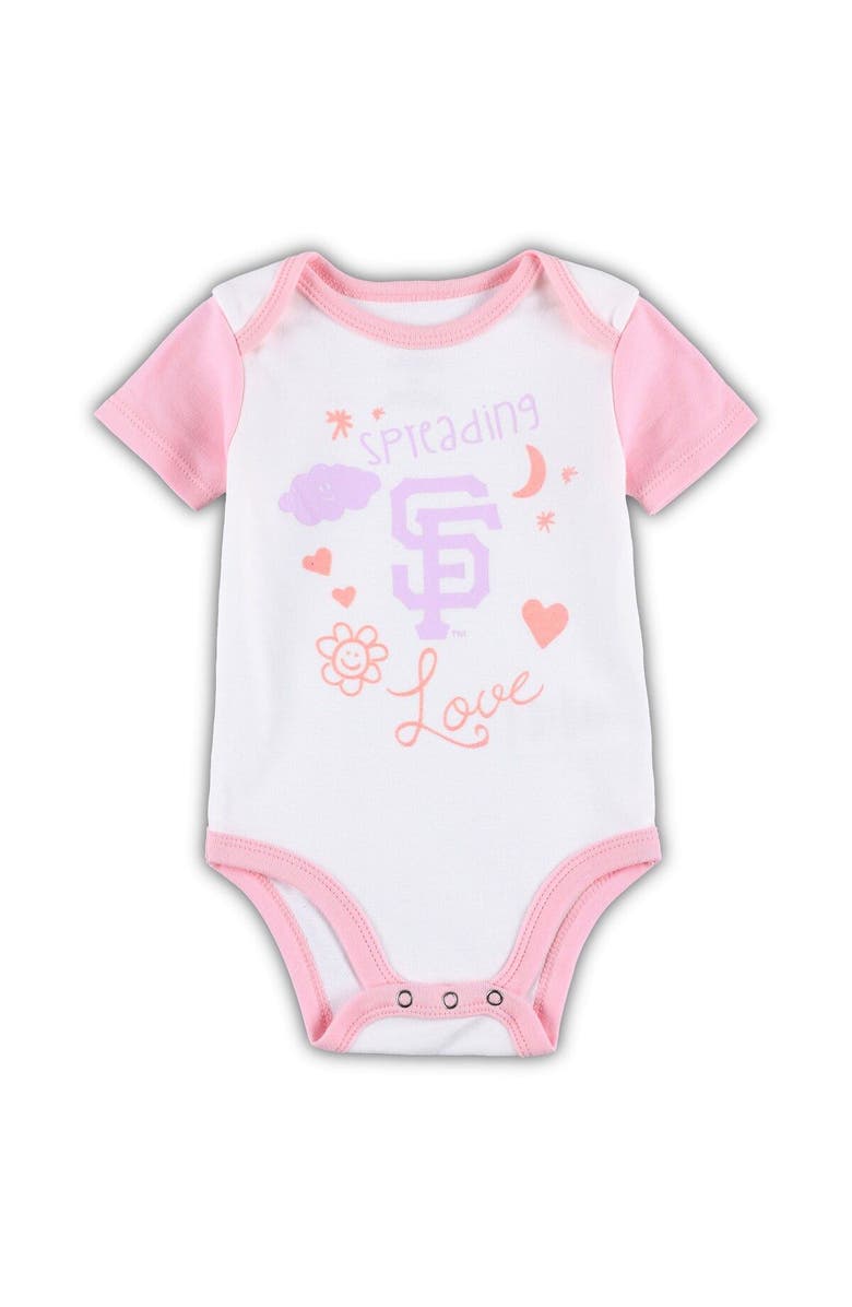 Outerstuff Newborn & Infant White/Pink San Francisco Giants Spreading Love Bodysuit & Tutu with Leggings Set, Alternate, color, White