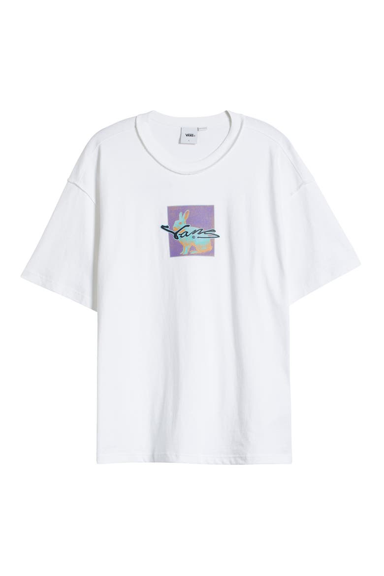 Down the Rabbit Hole Oversize Graphic T-Shirt, Alternate, color, WHITE
