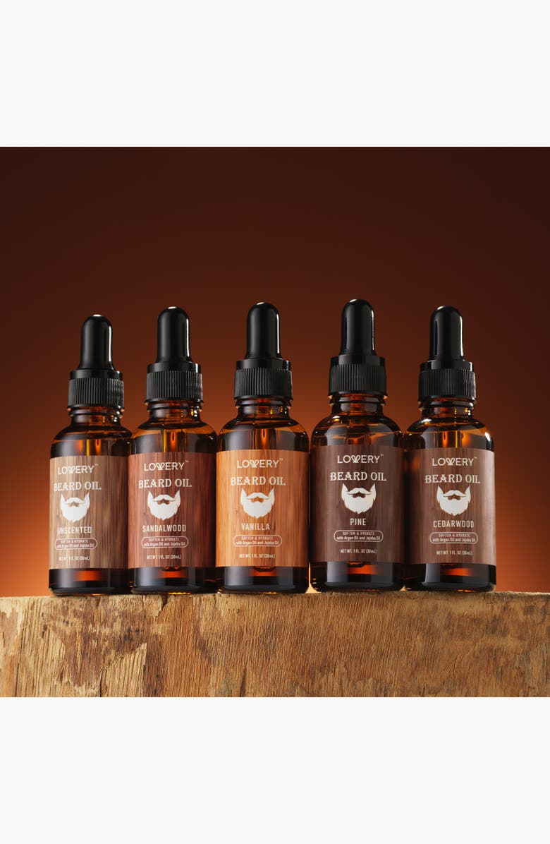 Lovery Premium 5-Piece Beard Oil Gift Set, Alternate, color, NO COLOR