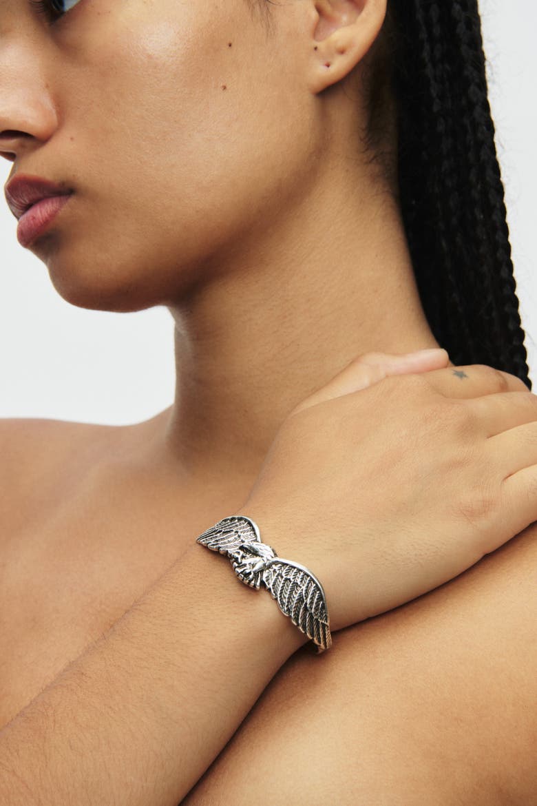 Eagle Cuff, Alternate, color, Silver