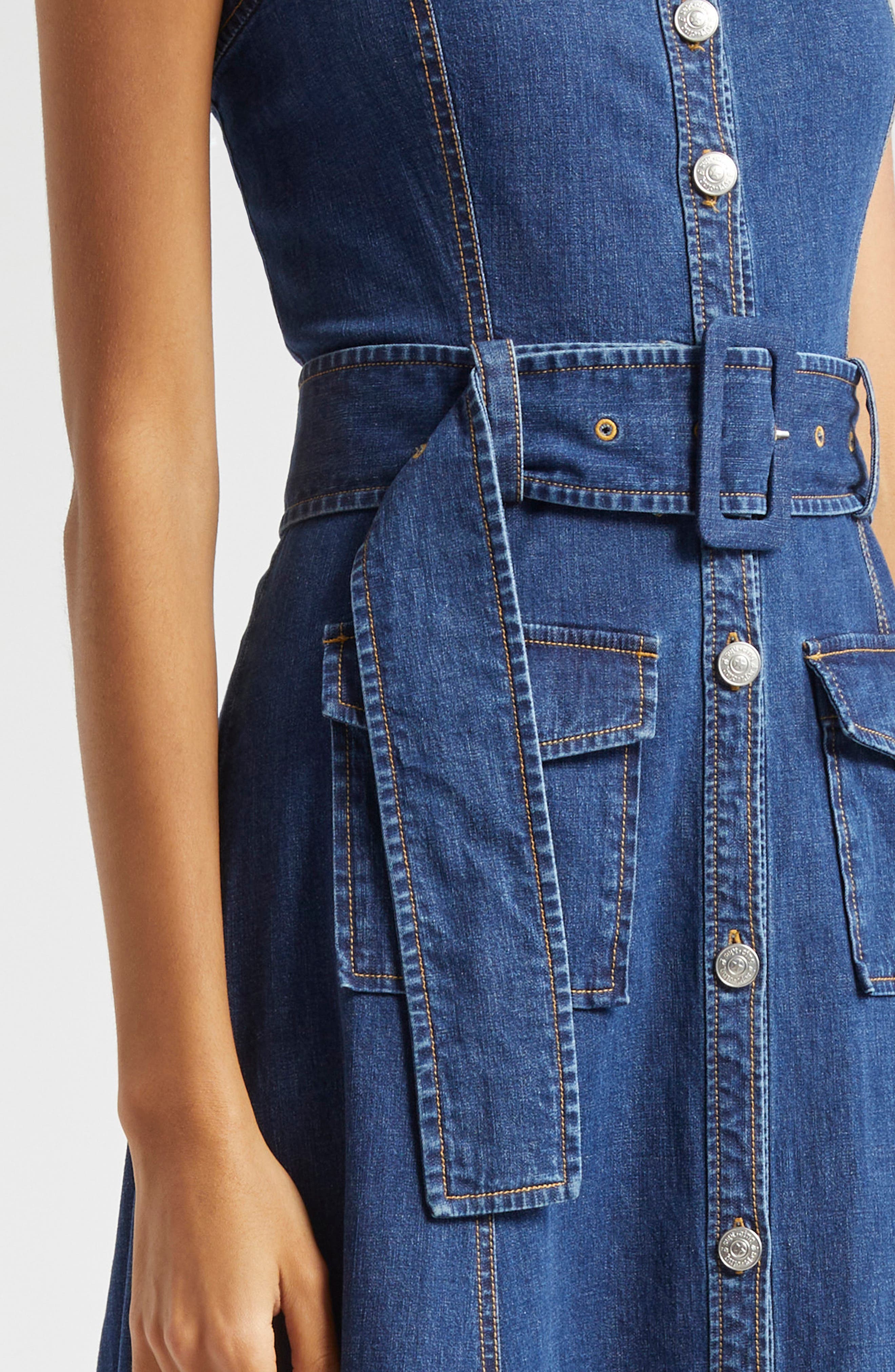 cinq a sept vega denim midi dress Cinq A Sept Women's Denim Vega Dress - Blue - Size 2