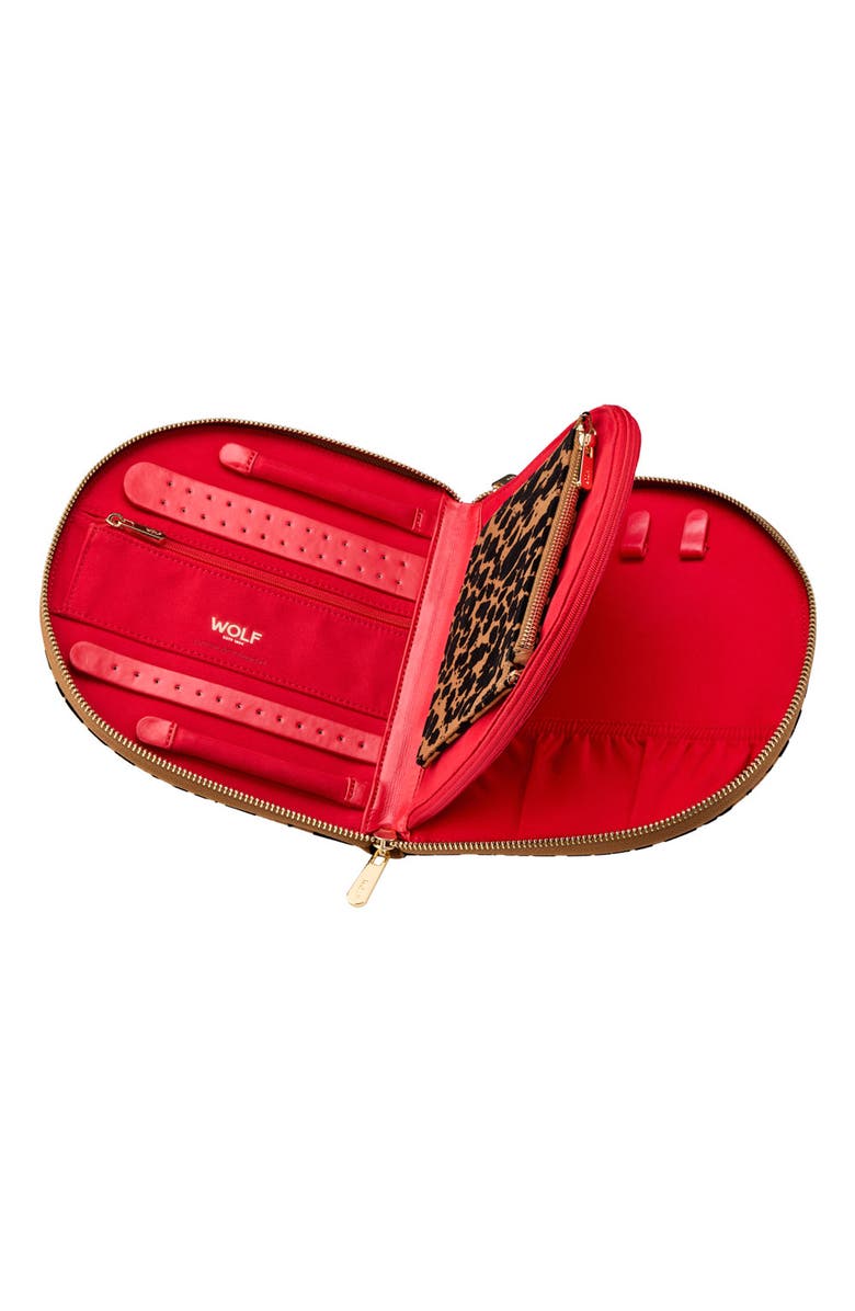 WOLF Savanna Leopard Print Jewelry Portfolio, Alternate, color, Tan/Black