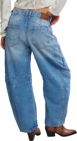 Good Luck Mid Rise Barrel Leg Jeans