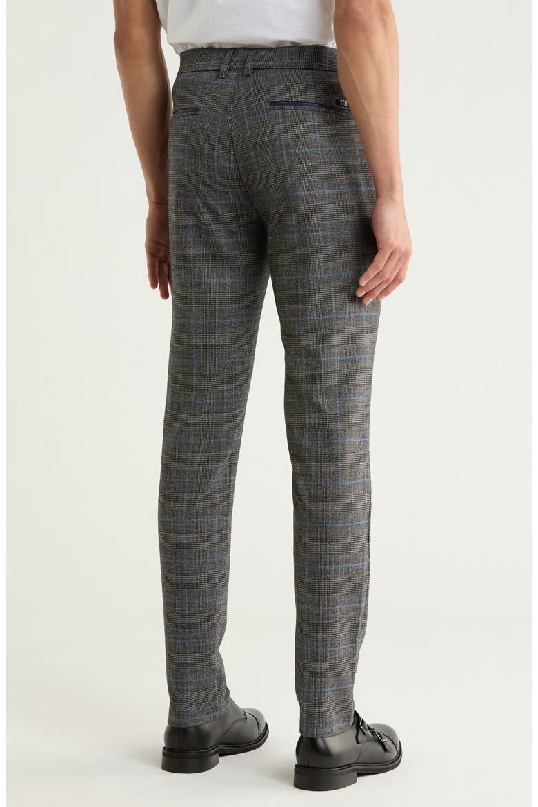 Plaid Straight Leg Trousers, Alternate, color, NAVY