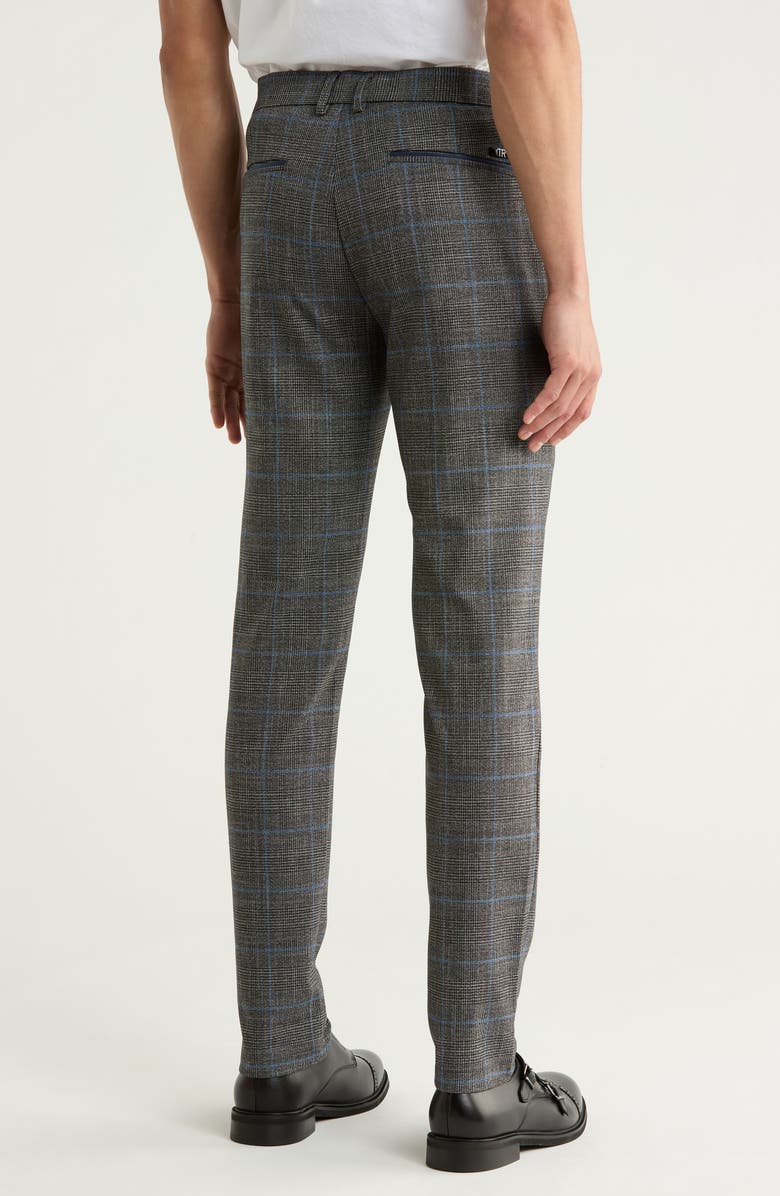 T.R. PREMIUM Plaid Straight Leg Trousers, Alternate, color, Navy