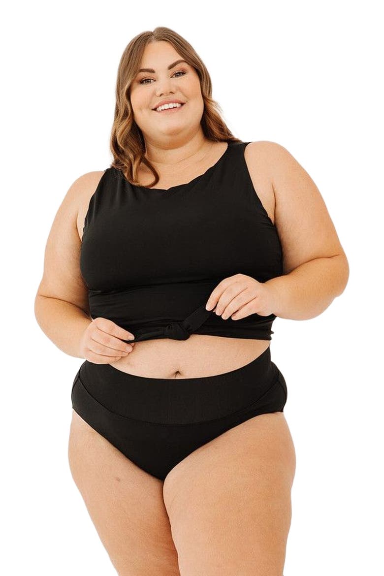 Knotted Crop Top, Alternate, color, Black