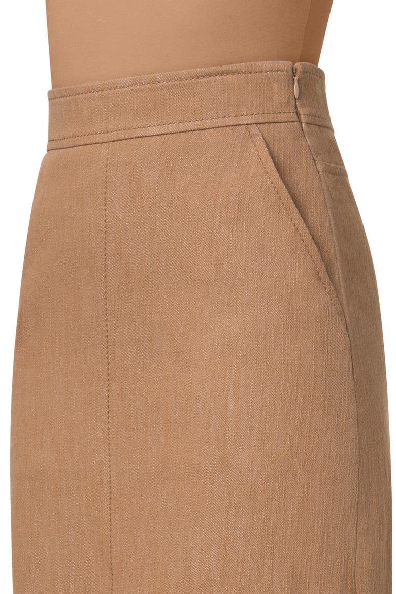 Washed Denim A-Line Skirt, Alternate, color, CARAMEL