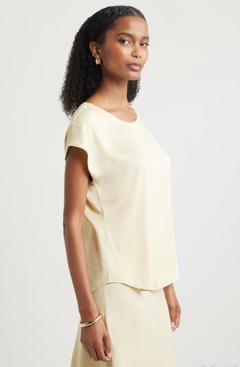 Dolman Sleeve Satin T-Shirt