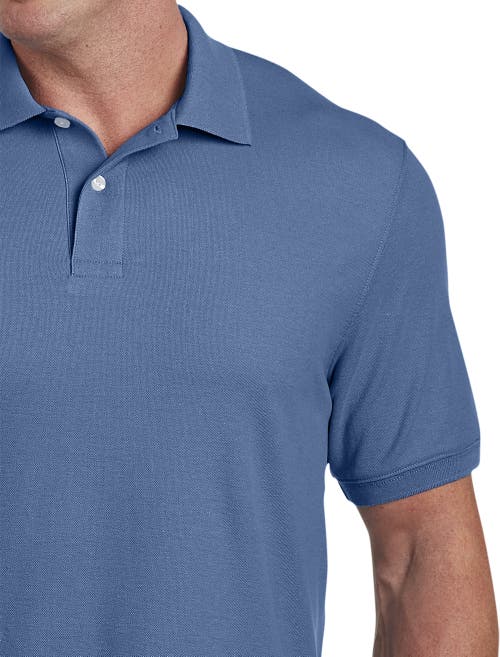 Harbor Bay By Dxl Big & Tall Piqué Polo Shirt In Bijou Blue Heather