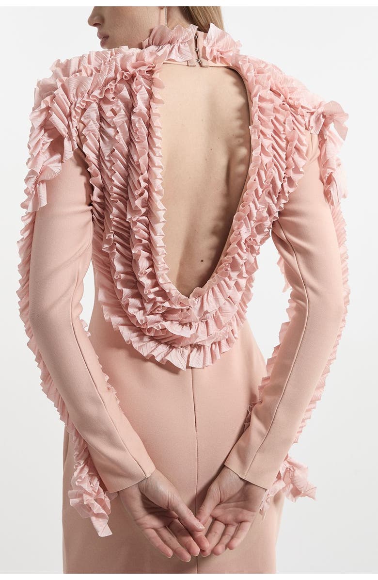 Karen Millen Petite Bandage Detail Midi Dress, Alternate, color, Blush