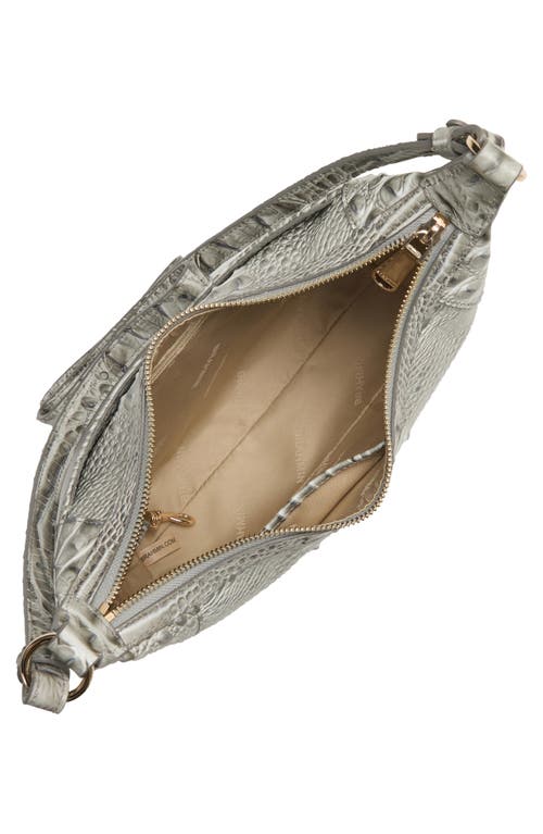 Brahmin Corinne Croc Embossed Leather Crossbody In Gray