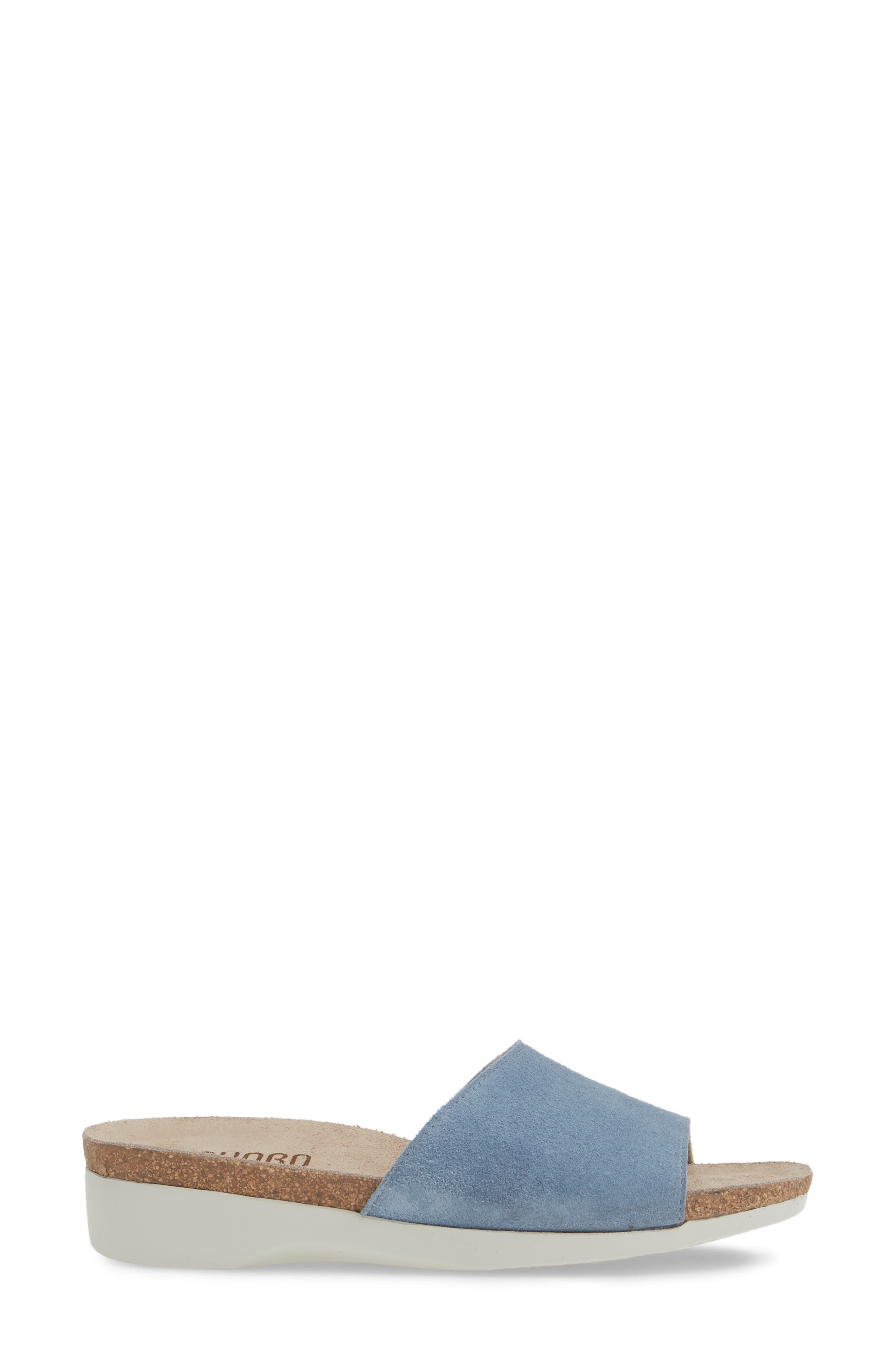Laya Slide Sandal, Alternate, color, BLUE SUEDE