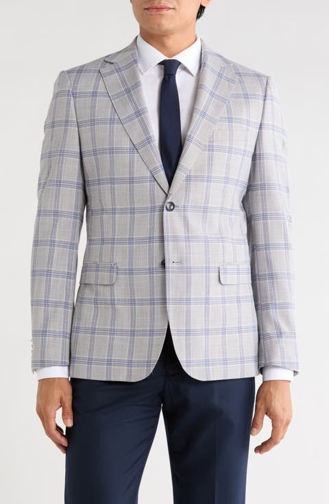Trim Fit Plaid Sport Coat