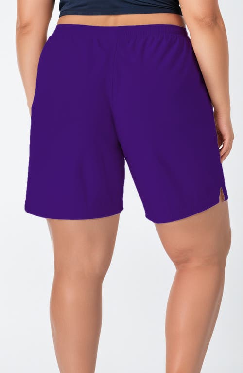 Calypsa Women's Plus 7" Board Shorts In Purple