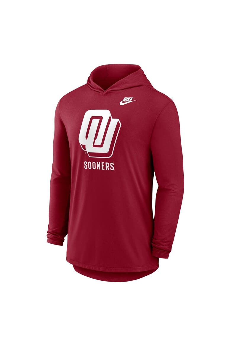 Men's Nike Crimson Oklahoma Sooners Legacy Tri-Blend Dri-FIT Long Sleeve Hoodie T-Shirt, Alternate, color, Crimson