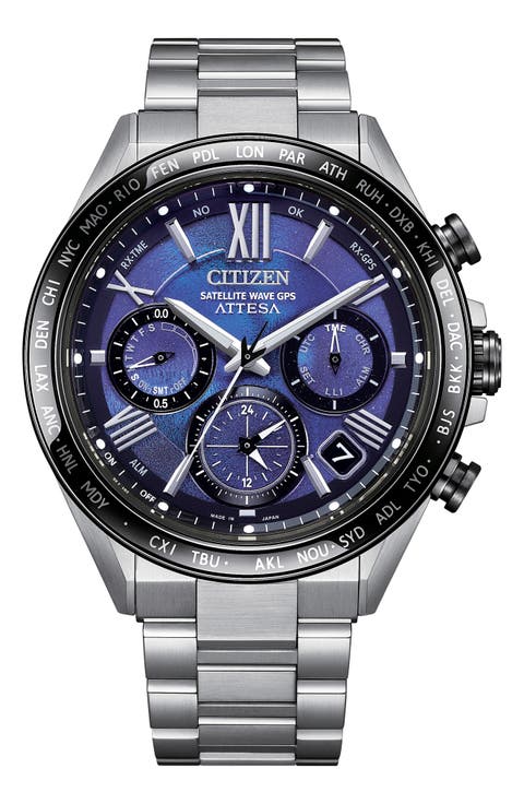 ATTESA Satellite Timekeeping UNITE with BLUE Super Titanium™ Bracelet Watch, 44.6mm