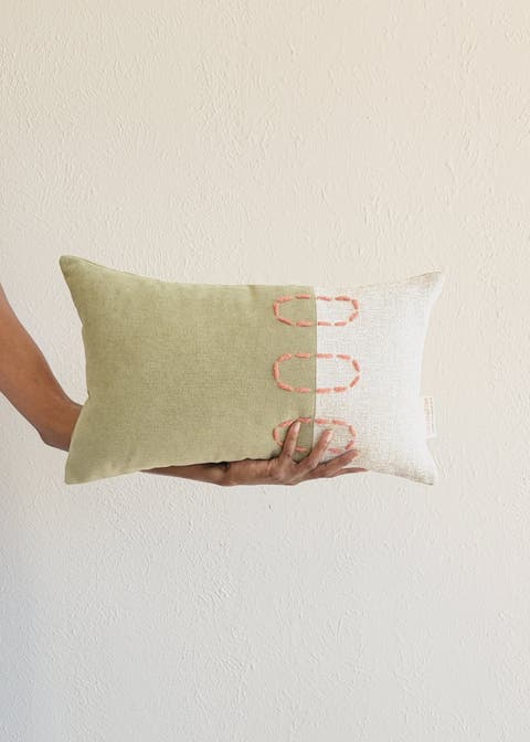 Landscapes Block Throw Pillow - Mustard - with Insert