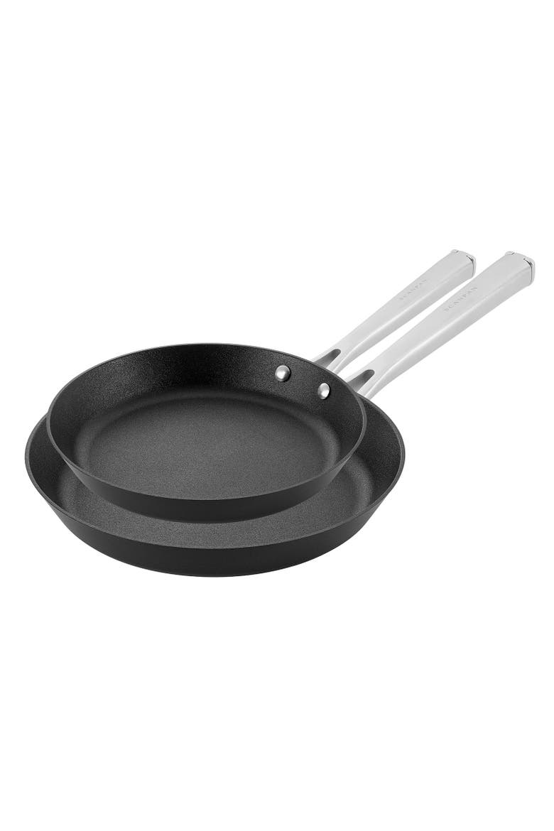 70th Anniversary 2 Piece Skillet Set, 8-Inch and 10.25-Inch, Main, color, Black