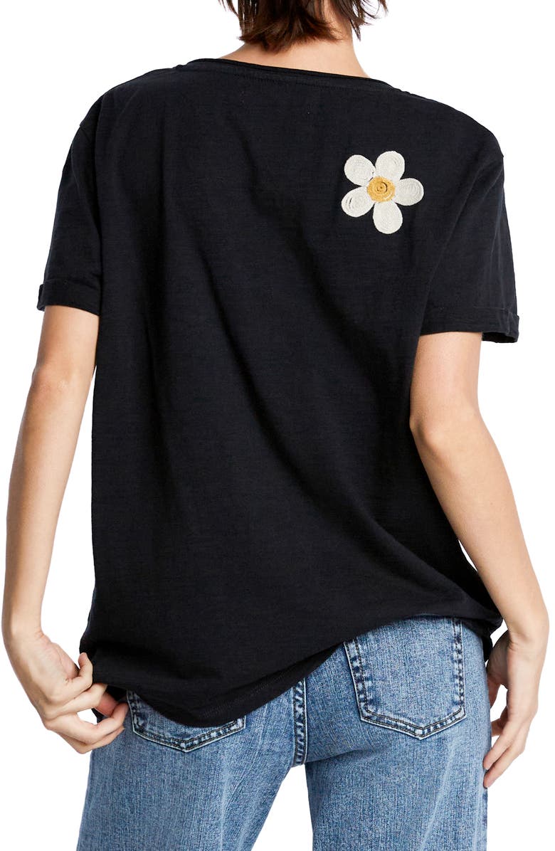 Billy T Pocketful of Sunshine Embroidered Cotton Graphic Pocket T-Shirt, Alternate, color, Ink