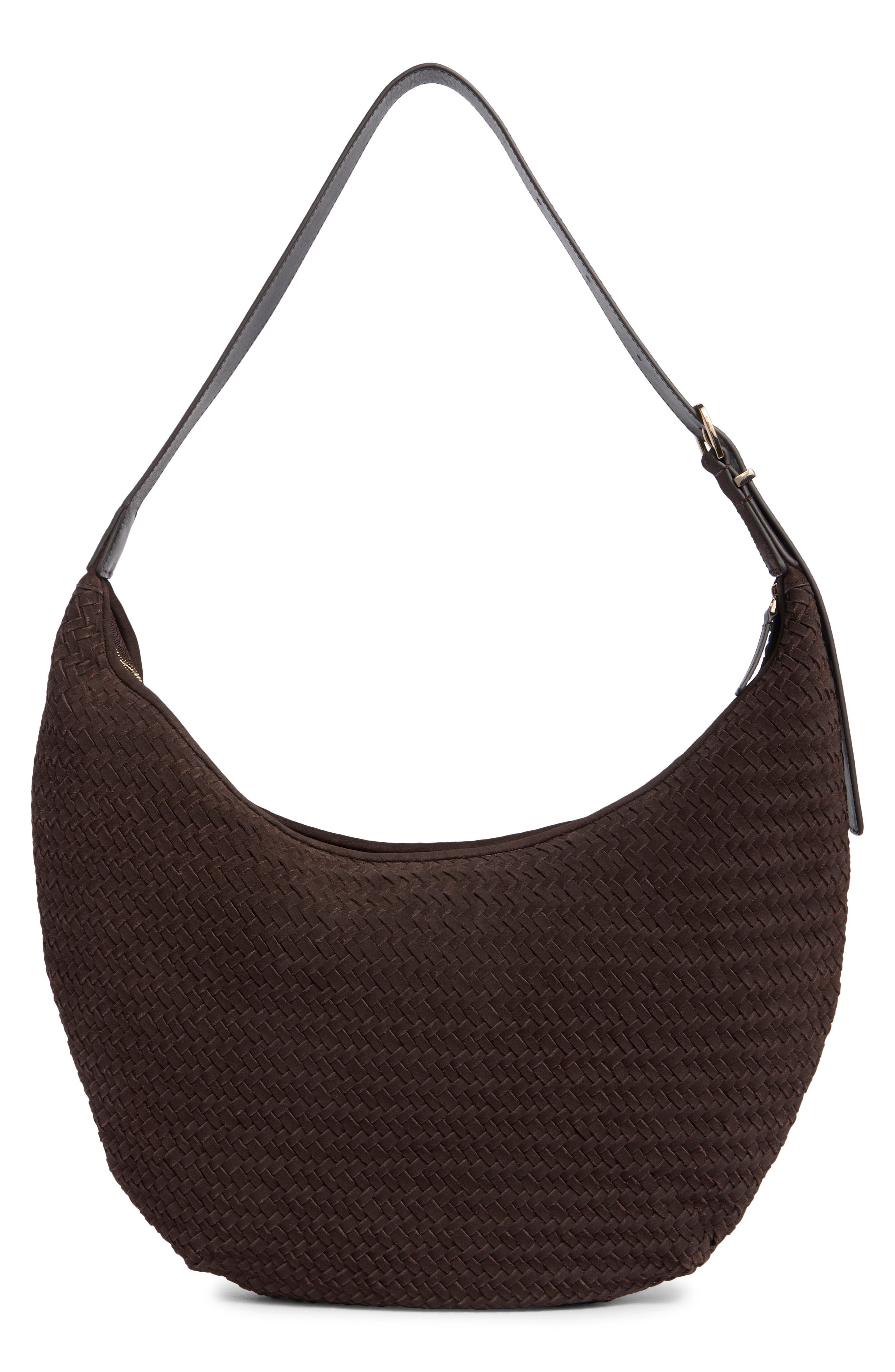 Madewell Essential Curve Shoulder Bag, Alternate, color, Dark Carob