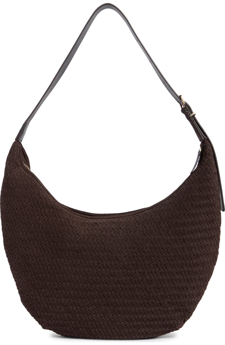 Madewell Essential Curve Shoulder Bag, Alternate, color, Dark Carob