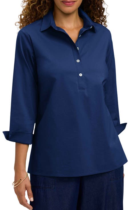 Therese Button Back Popover Shirt