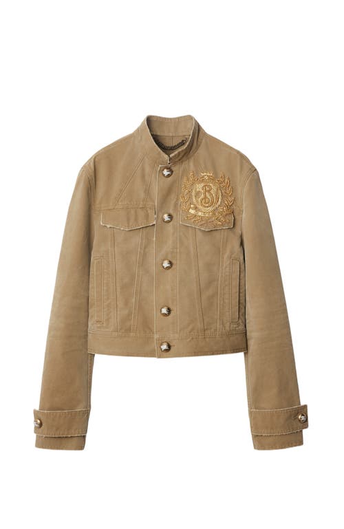 Burberry B Crest Cotton Jacket In Walrus