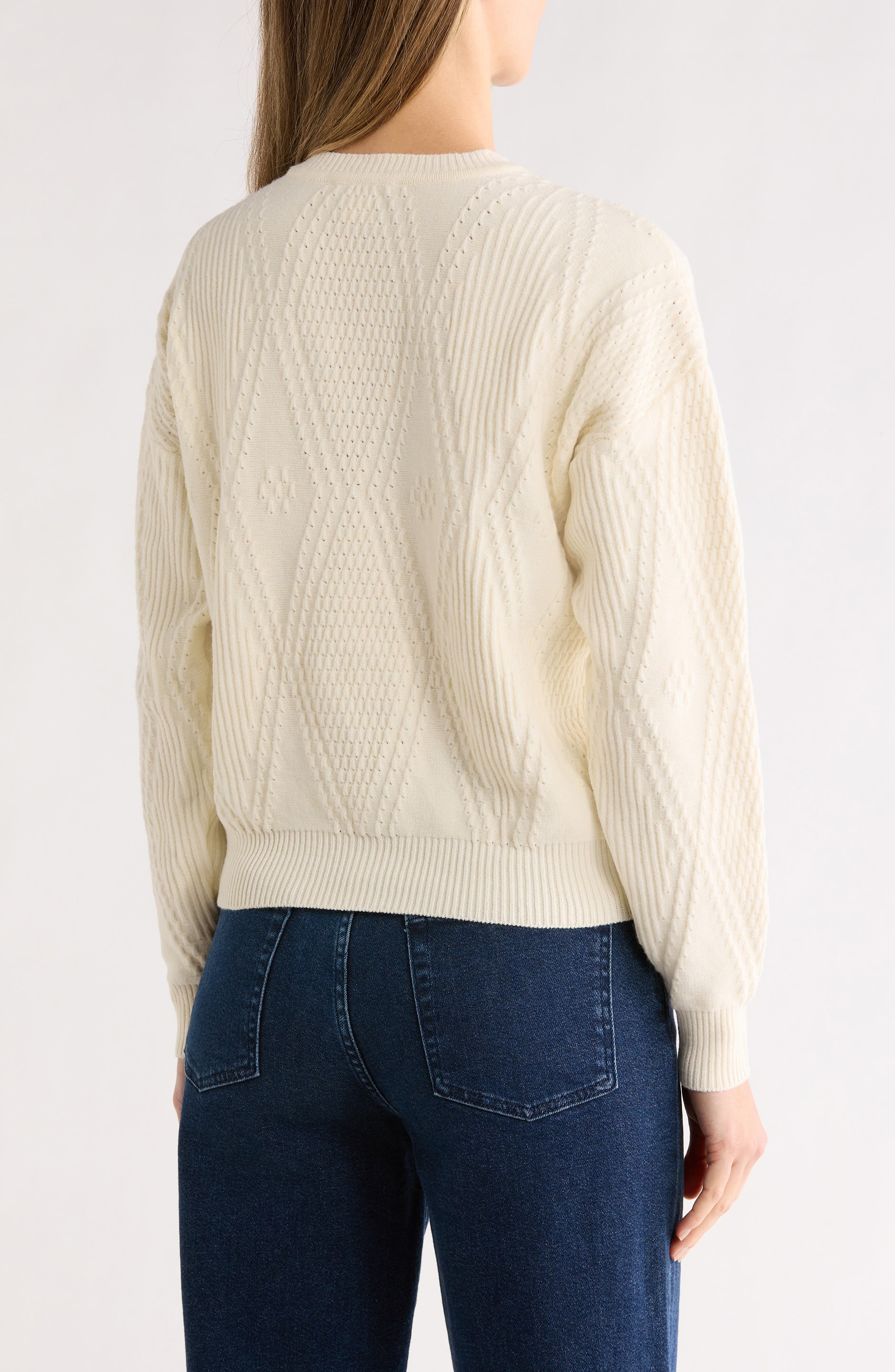 3D Bow Pointelle Sweater - image 2