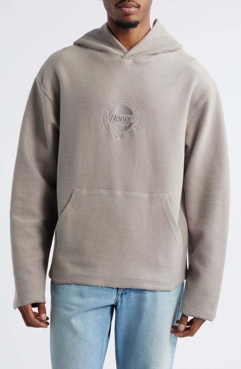 HONOR THE GIFT Race Herringbone Hoodie, Main, color, Stone