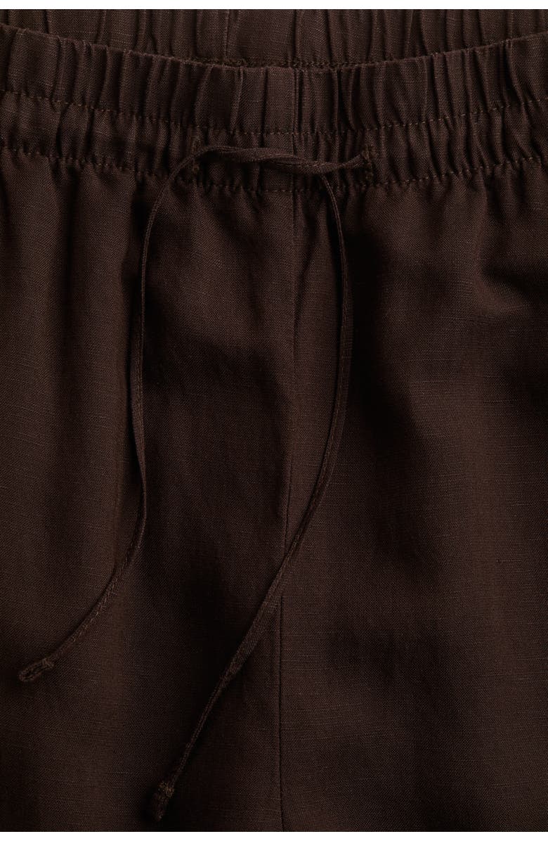 H&M Linen-blend Trousers, Alternate, color, Dark Brown