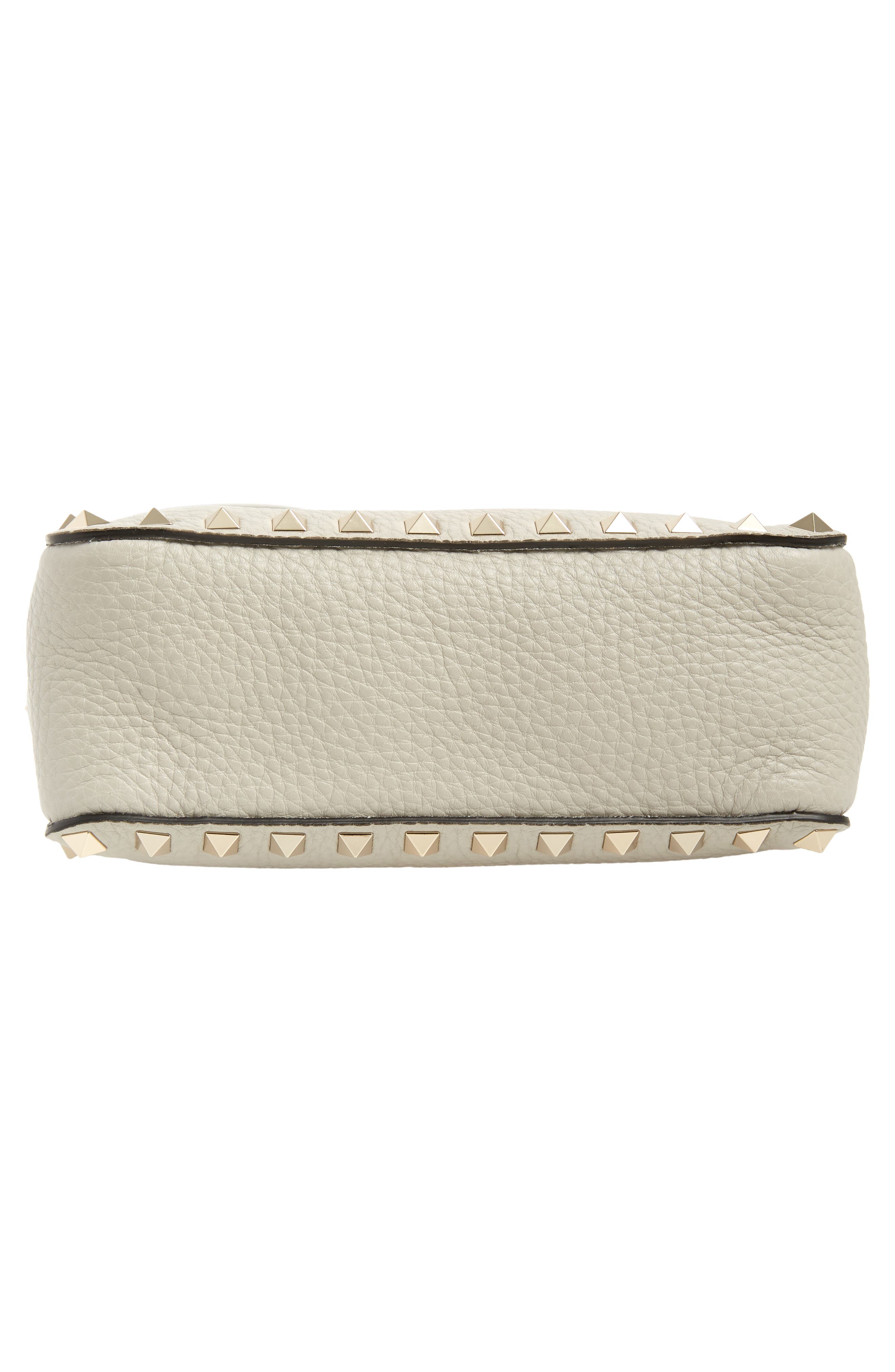 Mini Rockstud Leather Hobo Bag, Alternate, color, OPAL GREY