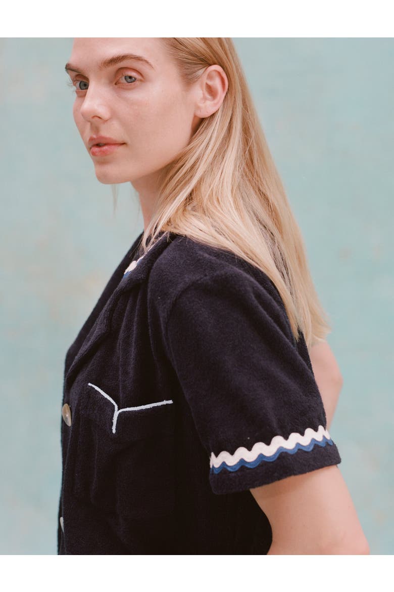 'Rick Rack' Cabana ~ Crop Cut, Alternate, color, Midnight Blue
