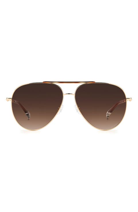 57mm Gradient Aviator Sunglasses